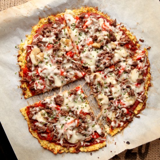 Easiest Cauliflower Pizza Crust