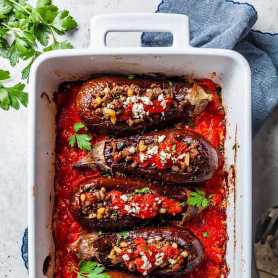 Middle Eastern Stuffed Eggplant