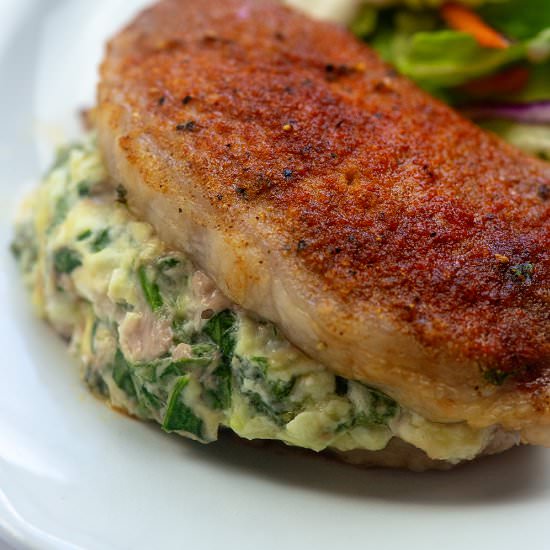 SPINACH STUFFED PORK CHOPS