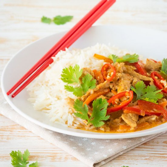 Seitan in Thai Red Curry Sauce