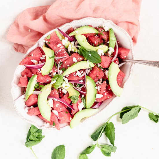 Watermelon Avocado Salad