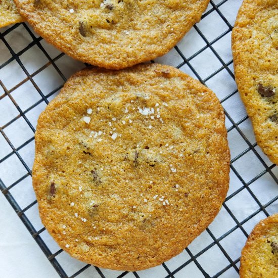 Crisp Salted Chocolate Chip Cookies