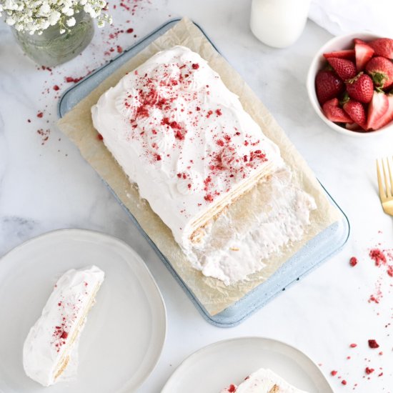 Strawberry Ice Box Cake