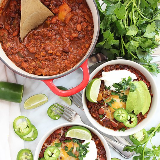 Roasted Ground Beef Chili