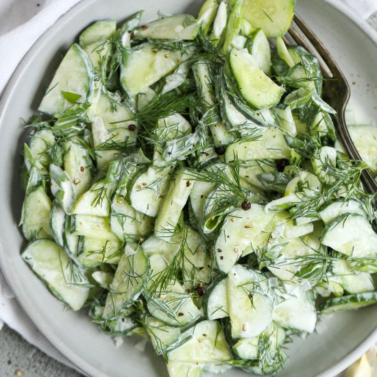 Creamy Cucumber Salad Recipe