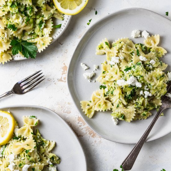 Zucchini Goat Cheese Pasta