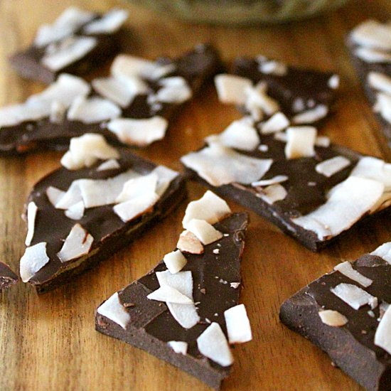 Easy Dark Chocolate Coconut Bark