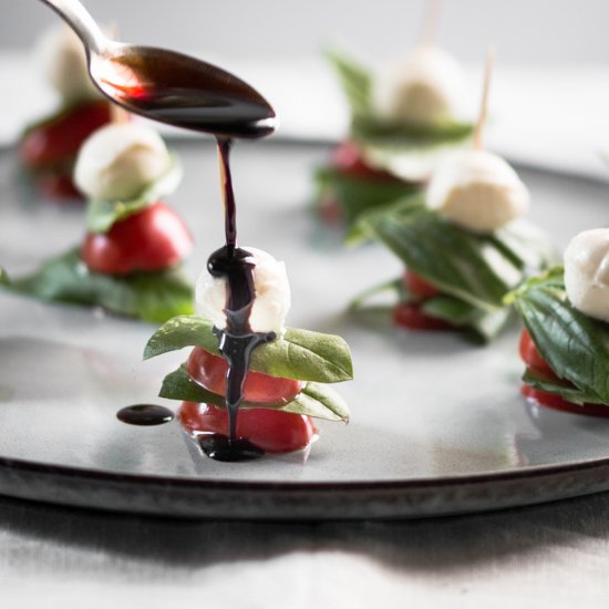 Caprese Skewers with Balsamic Glaze