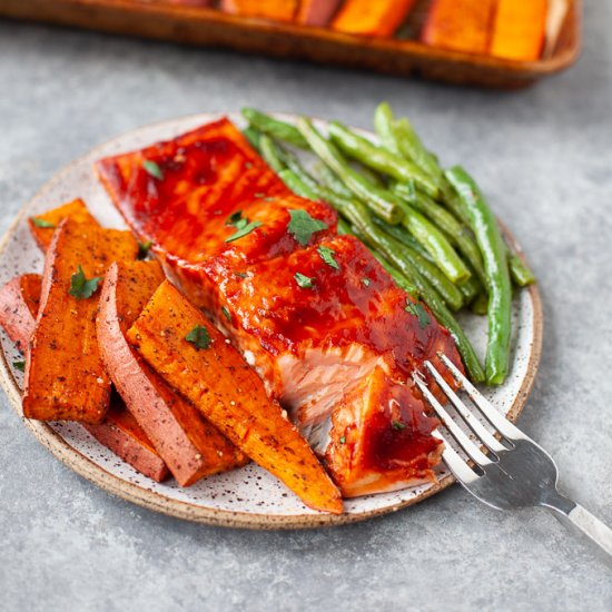 Sheet Pan BBQ Salmon Dinner