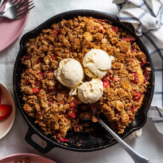 Strawberry Rhubarb Ricotta Skillet