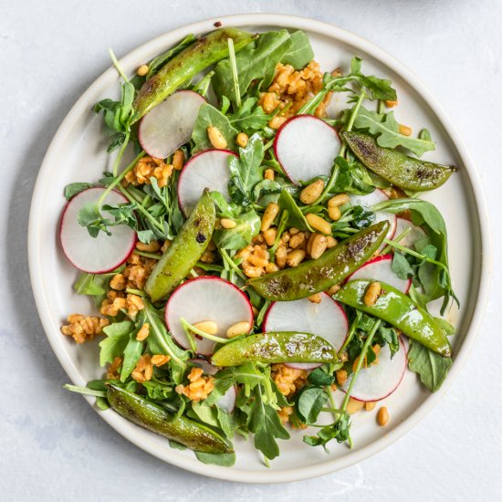 Snap Pea, Arugula, Farro Salad