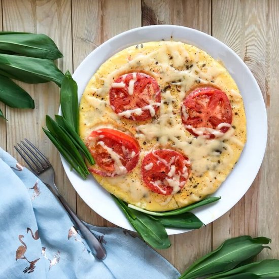 Omelet with tomatoes and cheese