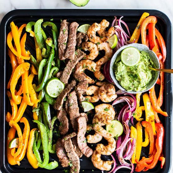 Beef and Shrimp Fajitas