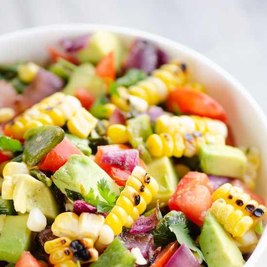 Grilled Corn Avocado Salad