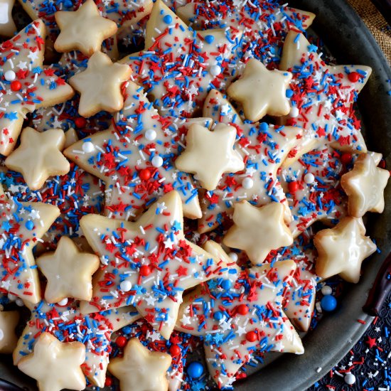 Patriotic Glazed Shortbread Cookies