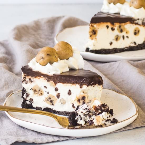 No Bake Cookie Dough Cheesecake