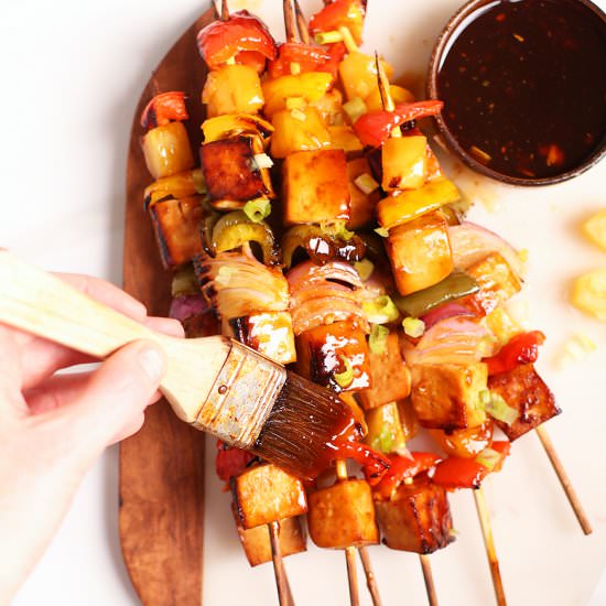 Hawaiian Teriyaki Tofu Skewers