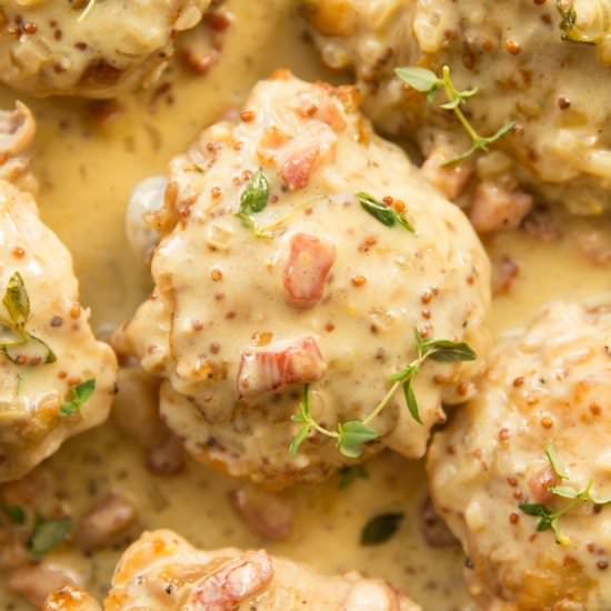 Creamy Honey Mustard Chicken Thighs