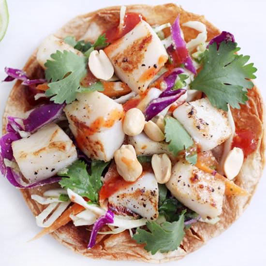 Thai Scallop Tostadas