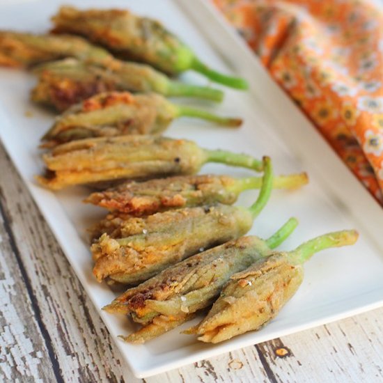 Fried squash blossoms