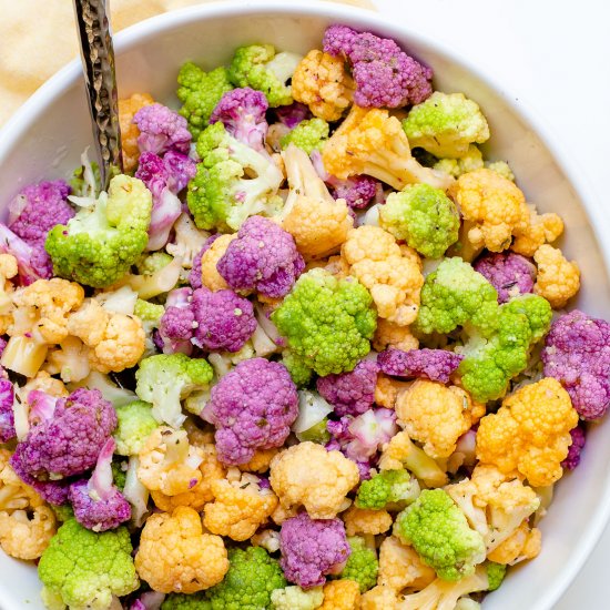 Rainbow Cauliflower Salad