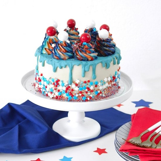 Red, White and Blue Layer Cake