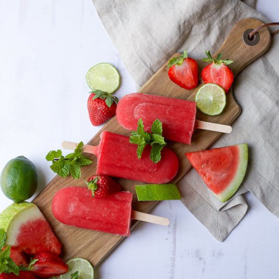 Summer Strawberry Popsicles