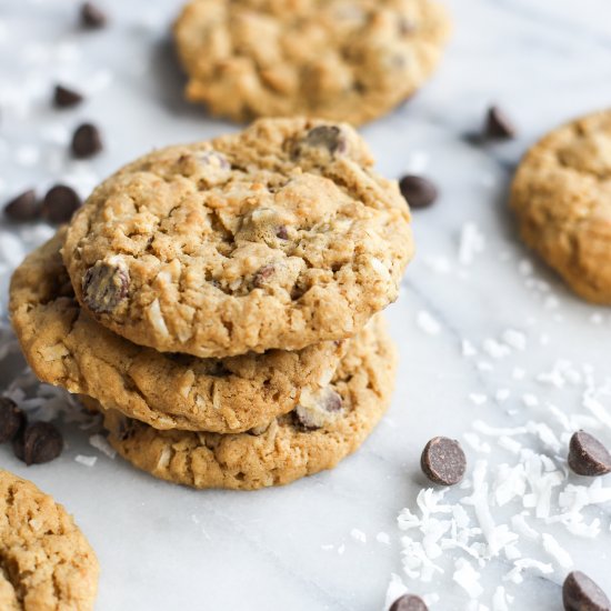 Coconut Oatmeal Choc Chip Cookies