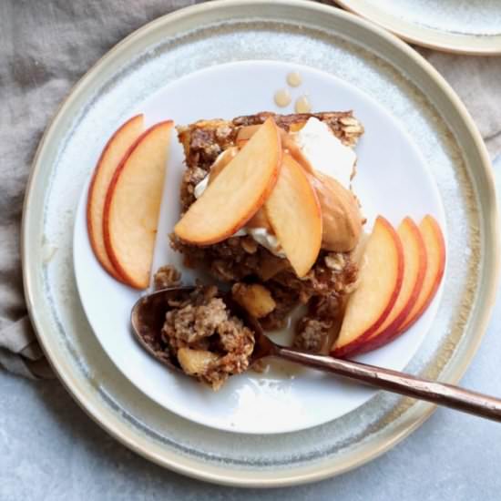 peanut butter peach baked oats