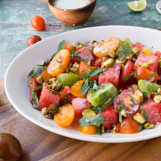 Watermelon tomato salad