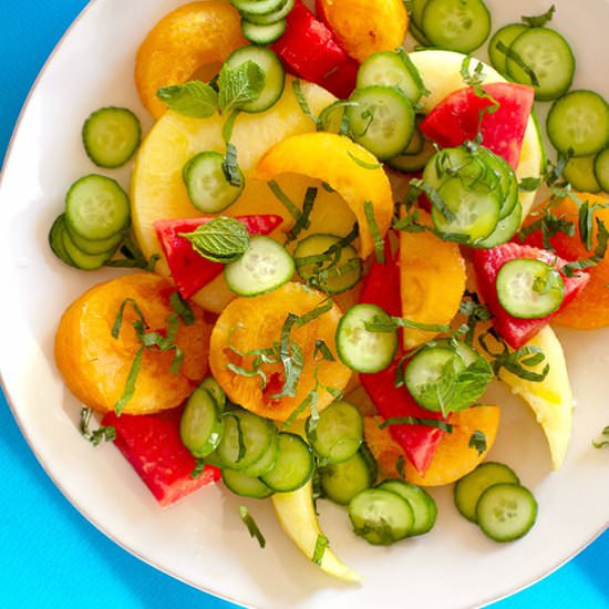 Watermelon Cucumber Mint Salad