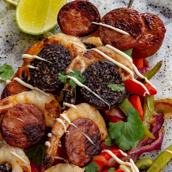 Chorizo Prawn Skewers