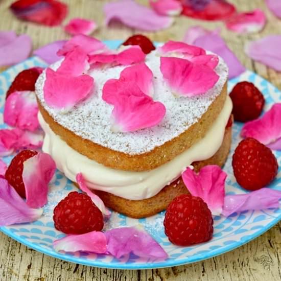 Raspberry Cream Sponge Cake