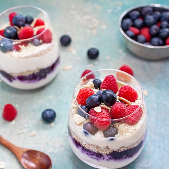 Summer berries yogurt parfait