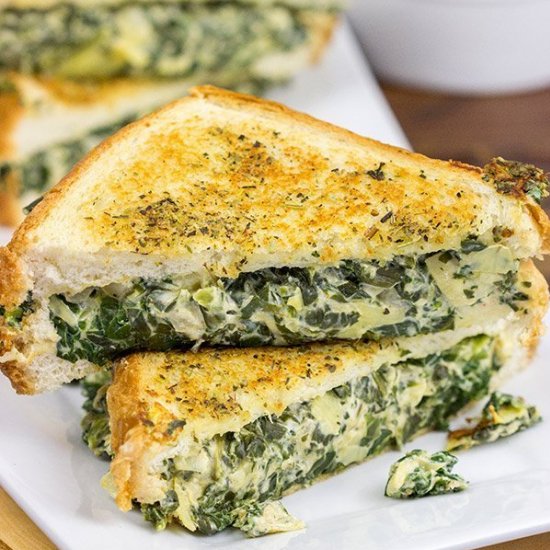 Spinach Artichoke Grilled Cheese