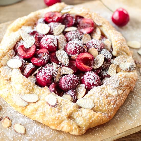 cherry almond galette for two