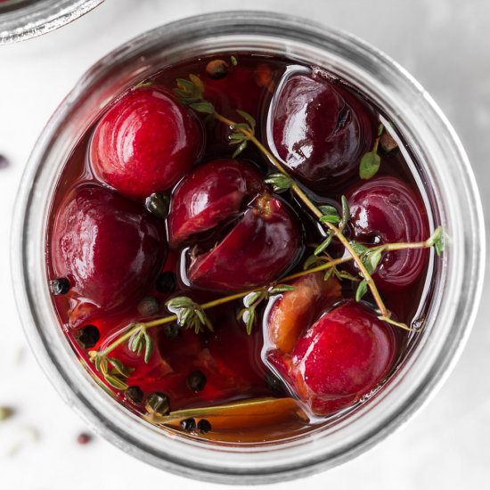 quick pickled cherries