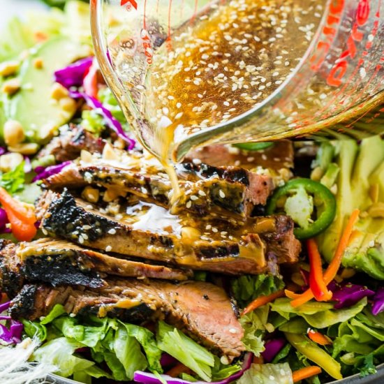 HEALTHY THAI PEANUT STEAK SALAD