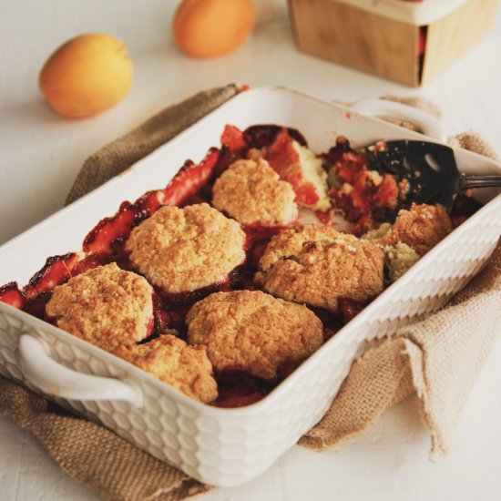 Strawberry Apricot Cobbler