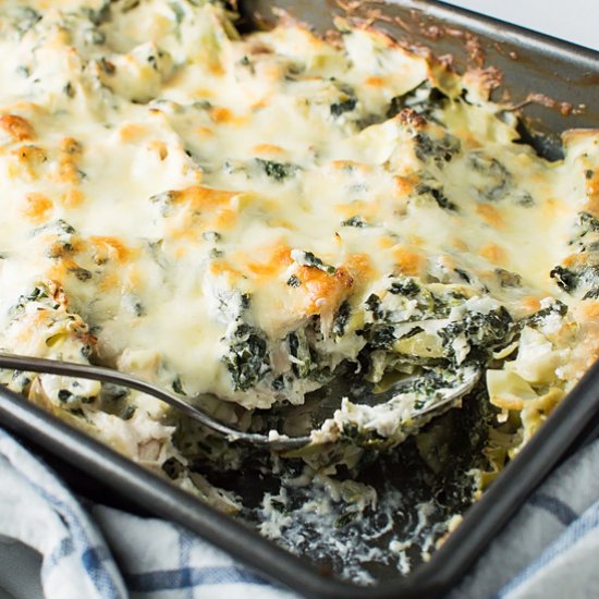 Spinach Artichoke Chicken Casserole