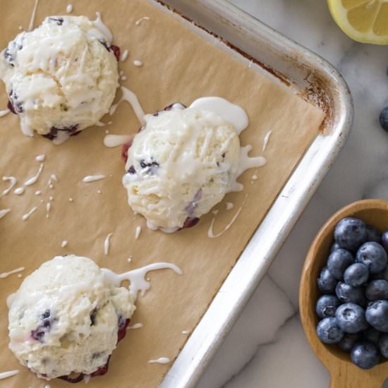 Glazed Lemon Blueberry Muffin Tops