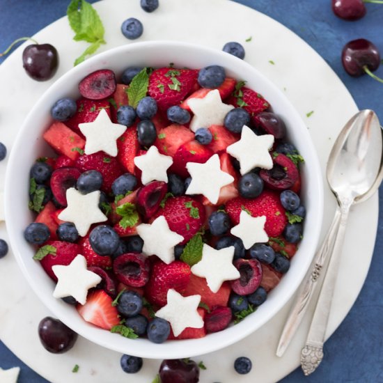 Red, White and Blue Fruit Salad –