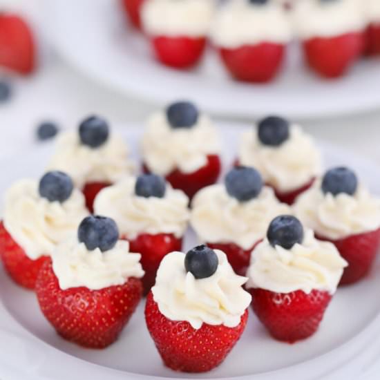 Patriotic Stuffed Strawberries