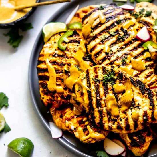 Grilled Chicken with Peanut Sauce