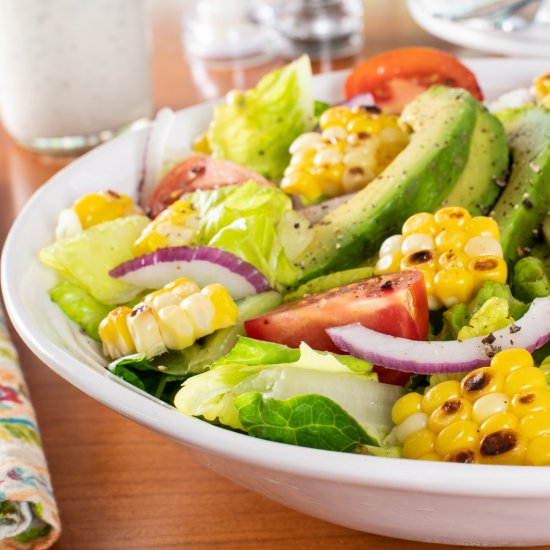 Summer Salad with Grilled Corn, Avo