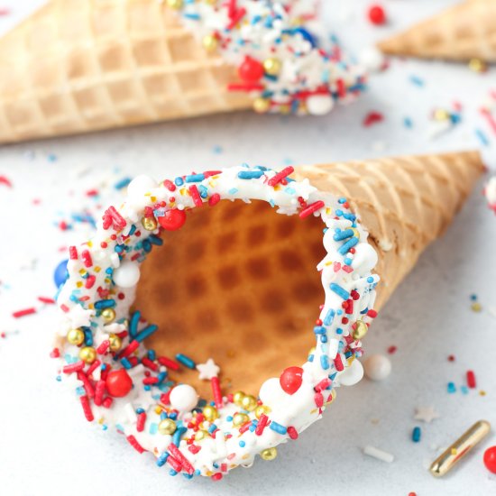 Patriotic Sprinkle Dipped Waffle Co