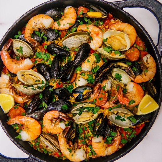 Seafood and Chorizo Paella