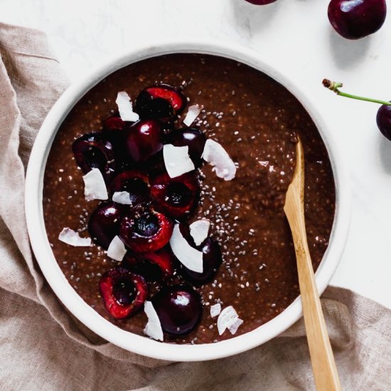 Sweet Cherry Chocolate Chia Pudding