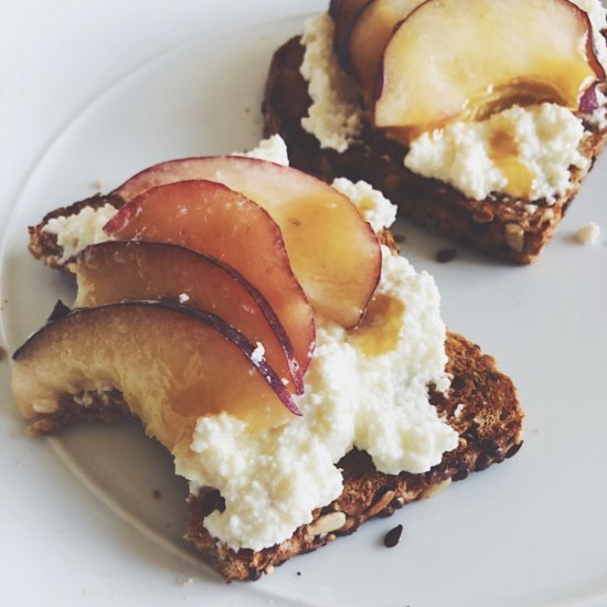 Next-Level Peach Ricotta Toast