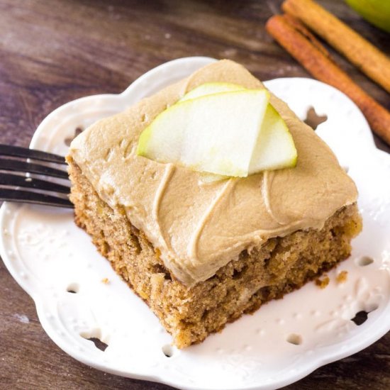 APPLE CAKE WITH CARAMEL FROSTING